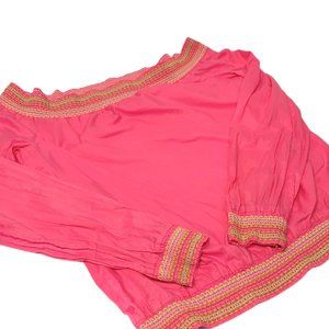 Lilly Pulitzer Pink Off The Shoulder Blouse